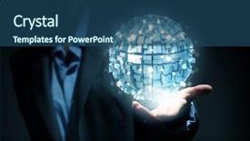  Presentation with connection - Cool new slides with global connection concept with digital backdrop and a ocean colored foreground