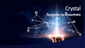  Presentation with connection - Cool new presentation theme with global connection concept backdrop and a navy blue colored foreground