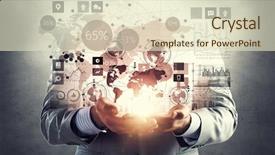  Presentation with connection - PPT layouts with global connection technologies mixed media background and a soft green colored foreground