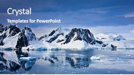  Presentation with blue global - Cool new slides with global cooling - beautiful snow-capped mountains backdrop and a teal colored foreground