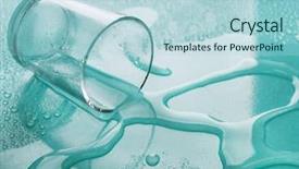  Presentation with turquoise - Audience pleasing PPT layouts consisting of global crisis water - overturned shot glass on turquoise backdrop and a light blue colored foreground