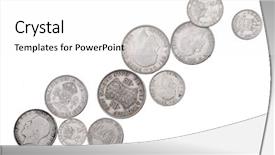  Presentation with british - Beautiful theme featuring global crown - old british coins backdrop and a  colored foreground