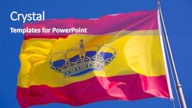  Presentation with global red - Amazing presentation design having global crown - spain red and yellow flaw backdrop and a teal colored foreground