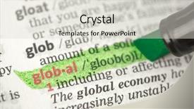  Presentation with dictionary - PPT theme consisting of global definition highlighted in green in the dictionary background and a light gray colored foreground