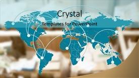  Presentation with network - Amazing slide deck having global distribution - world map with logistic network backdrop and a teal colored foreground