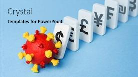  Presentation with financial crisis - Beautiful PPT theme featuring global-economic-crisis-market-crash backdrop and a light blue colored foreground