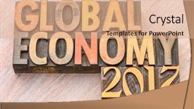  Presentation with global economy - Presentation design consisting of global economy 2017 - word abstract background and a coral colored foreground