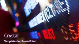  Presentation with stock market - Beautiful PPT layouts featuring global finance - display of stock market quotes backdrop and a wine colored foreground