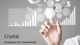  Presentation with financial welness - Colorful slide set enhanced with global foreign currency exchange - businessman with financial symbols coming backdrop and a light gray colored foreground