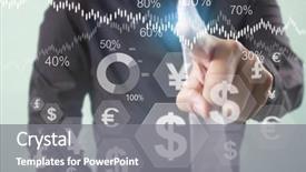  Presentation with foreign currency exchange - Cool new PPT theme with global foreign currency exchange - businessman with financial symbols coming backdrop and a gray colored foreground