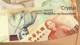  Presentation with foreign currency exchange - Colorful presentation theme enhanced with global foreign currency exchange - currencies of singapore taiwan korea backdrop and a lemonade colored foreground