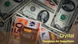  Presentation with foreign currency exchange - Amazing presentation theme having global foreign currency exchange - euros and dollars - international backdrop and a tawny brown colored foreground