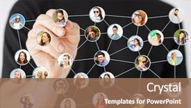  Presentation with networking - Slide deck with global future - communication and networking concept background and a coral colored foreground