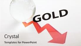 Presentation with drop - Amazing PPT theme having global gold price drop concept backdrop and a lemonade colored foreground