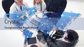  Presentation with world map - Beautiful slides featuring global health - concept of consulting world map backdrop and a teal colored foreground