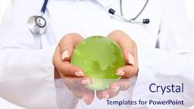  Presentation with global health - Cool new slides with global health - doctor backdrop and a sky blue colored foreground