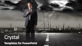  Presentation with global health - PPT layouts having global health - senior businessman holding umbrella background and a dark gray colored foreground