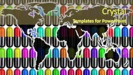  Presentation with world map doctors - Amazing PPT theme having global healthcare - image of flat world map backdrop and a  colored foreground