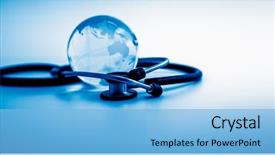  Presentation with healthcare - Theme having global healthcare globe and stethoscope background and a light blue colored foreground