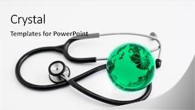  Presentation with patriotic healthcare - Presentation featuring global healthcare globe and stethoscope background and a  colored foreground