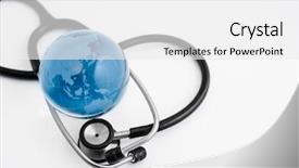  Presentation with healthcare - Slide deck having global healthcare globe and stethoscope background and a white colored foreground