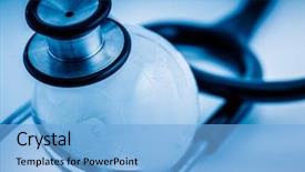  Presentation with globe - PPT theme featuring global healthcare globe and stethoscope background and a light blue colored foreground
