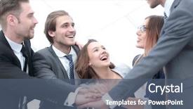  Presentation with successful group of surgeons - Presentation theme with global intelligence - group of successful businessman background and a ocean colored foreground