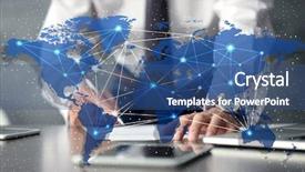  Presentation with consulting - PPT theme featuring global justice - concept of consulting world map background and a ocean colored foreground