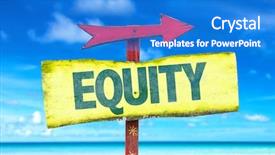  Presentation with equity - PPT layouts having global justice - equity sign with beach background background and a cobalt blue colored foreground
