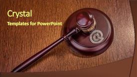  Presentation with email - Amazing slides having global justice - gavel and email cybercrime concept backdrop and a tawny brown colored foreground