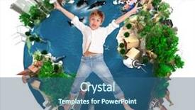  Presentation with environment - Colorful slides enhanced with environmental problem - young boy flying backdrop and a ocean colored foreground