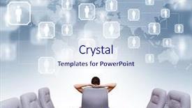  Presentation with leadership conference - Slide set with global leadership - businesswoman boss in conference room background and a  colored foreground