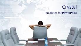  Presentation with leadership conference - Beautiful slide set featuring global leadership - businesswoman boss in conference room backdrop and a  colored foreground