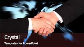  Presentation with world map - Slides consisting of global leadership - hand shaking in business background and a wine colored foreground