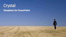  Presentation with future - PPT theme with global leadership free - businessman in a field looking background and a  colored foreground