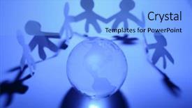  Presentation with virtual team global - Presentation having global link - team and globe background and a light blue colored foreground