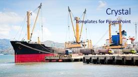  Presentation with marine industry - Amazing presentation having marine industry - large cargo ship docked backdrop and a sky blue colored foreground