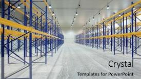  Presentation with build - PPT theme featuring large newly build warehouse background and a light gray colored foreground