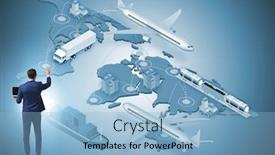  Presentation with global - Presentation design enhanced with global-logistics-concept-with-businessman background and a light blue colored foreground
