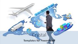  Presentation with global logistics - Audience pleasing slide deck consisting of global-logistics-concept-with-businessman backdrop and a light blue colored foreground