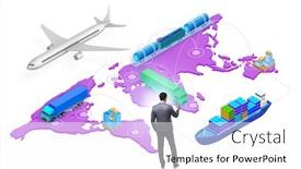  Presentation with global logistics - Amazing presentation having global-logistics-concept-with-businessman backdrop and a white colored foreground