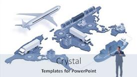  Presentation with global logistics - PPT layouts having global-logistics-concept-with-businessman background and a light blue colored foreground