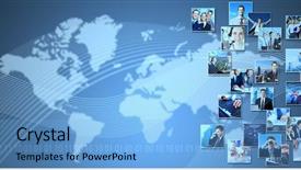  Presentation with business communication for students - Colorful presentation design enhanced with world map banner - business collage background media backdrop and a light blue colored foreground