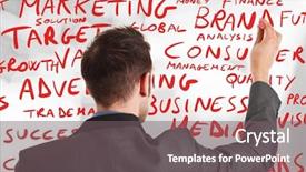  Presentation with writing - Theme featuring global marketing - businessman writing business concepts background and a gray colored foreground