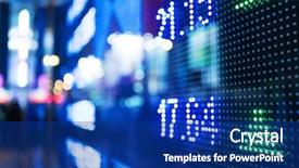  Presentation with marketing - Slide set consisting of global marketing - display of stock market quotes background and a navy blue colored foreground