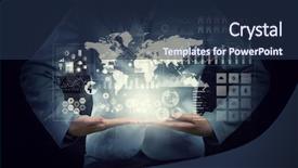  Presentation with modern - Cool new presentation theme with global marketing - modern technologies for your comfort backdrop and a navy blue colored foreground