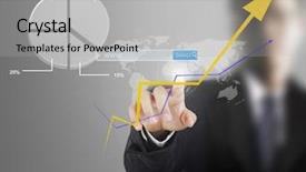  Presentation with touch screen - Slide deck with global marketing - touch screen financial symbols coming background and a light gray colored foreground