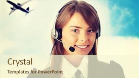  Presentation with call center - Audience pleasing slide deck consisting of global marketing free - young beautiful woman call center backdrop and a cream colored foreground