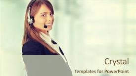  Presentation with call center - Colorful slide set enhanced with global marketing free - young beautiful woman call center backdrop and a cream colored foreground