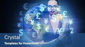  Presentation with money transfer - Theme featuring global-money-transfer-and-exchange background and a ocean colored foreground